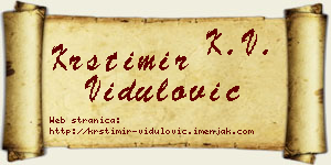 Krstimir Vidulović vizit kartica